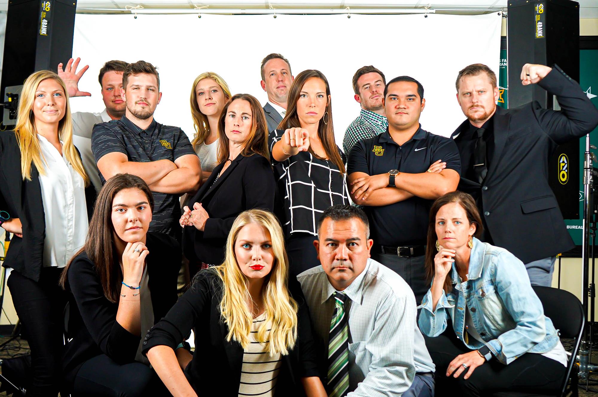 In the studio with the Baylor volleyball external team